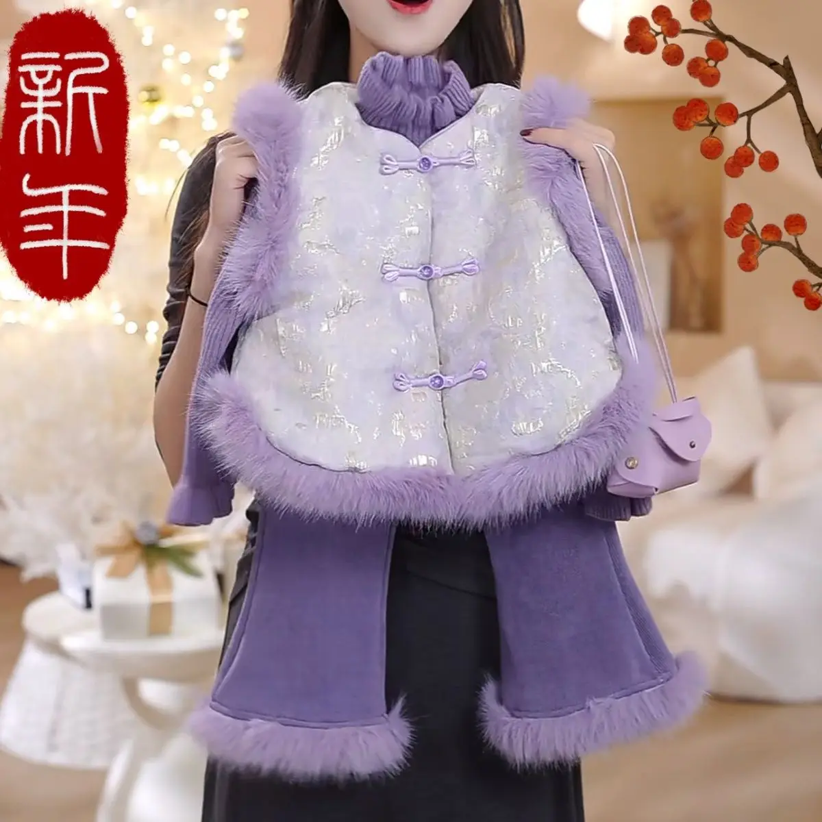 

3PCS set Winter Autumn Girls Clothing set Casual Artificial fur vest+ Sweater+Corduroy Pant Kid Children baby toddler Fashion cl