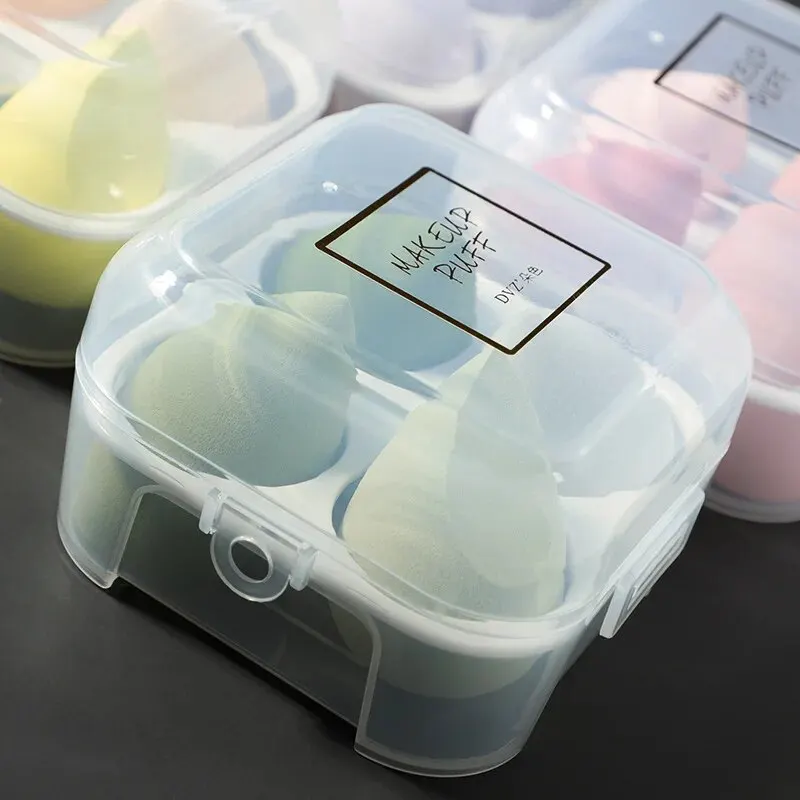 Wholesale Makeup Egg Ball, Dry and  Egg Sponge Makeup Egg Puff,  WetMake up  Cover Box Super 4-pack Dual-purpose Soft