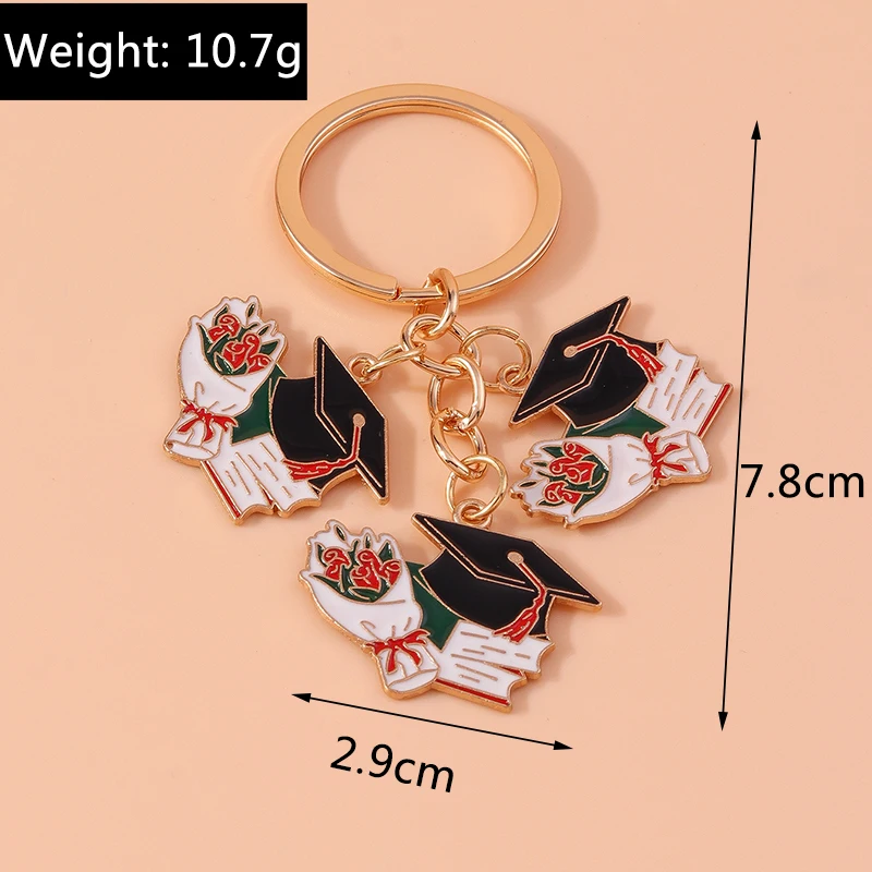 سلسلة مفاتيح لوحة مفاتيح إبداعية ، حلقة مفاتيح ملابس أكاديمية ، هدايا متدلية للطلاب ، إكسسوارات التخرج ، هدية مجوهرات لحفل تصنعها بنفسك #6