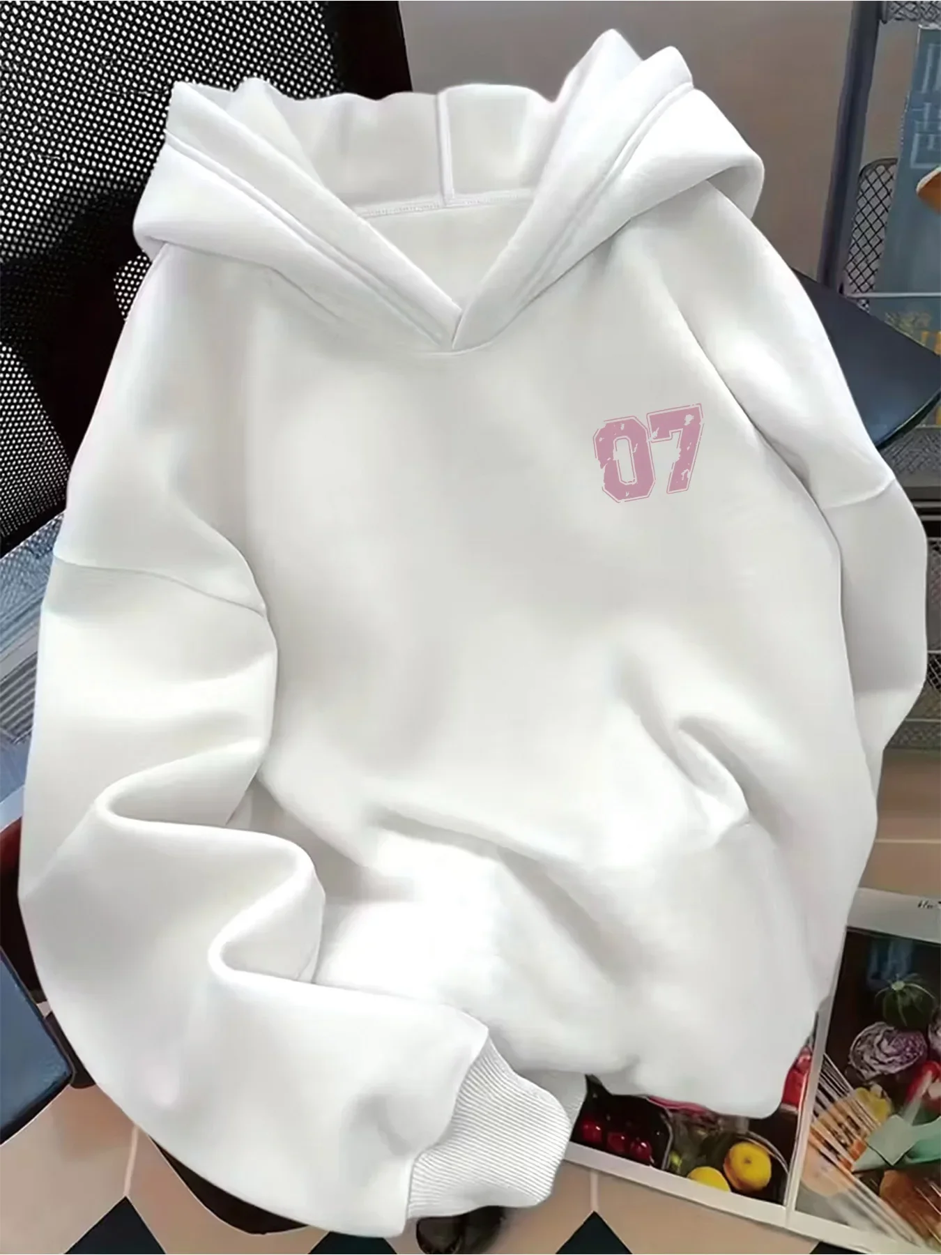 Damen Y2K Ästhetik Hoodie mit Zahlen-Grafik, Goth Streetwear Pullover, Lässiges Alltags-Outfit – Detail 1