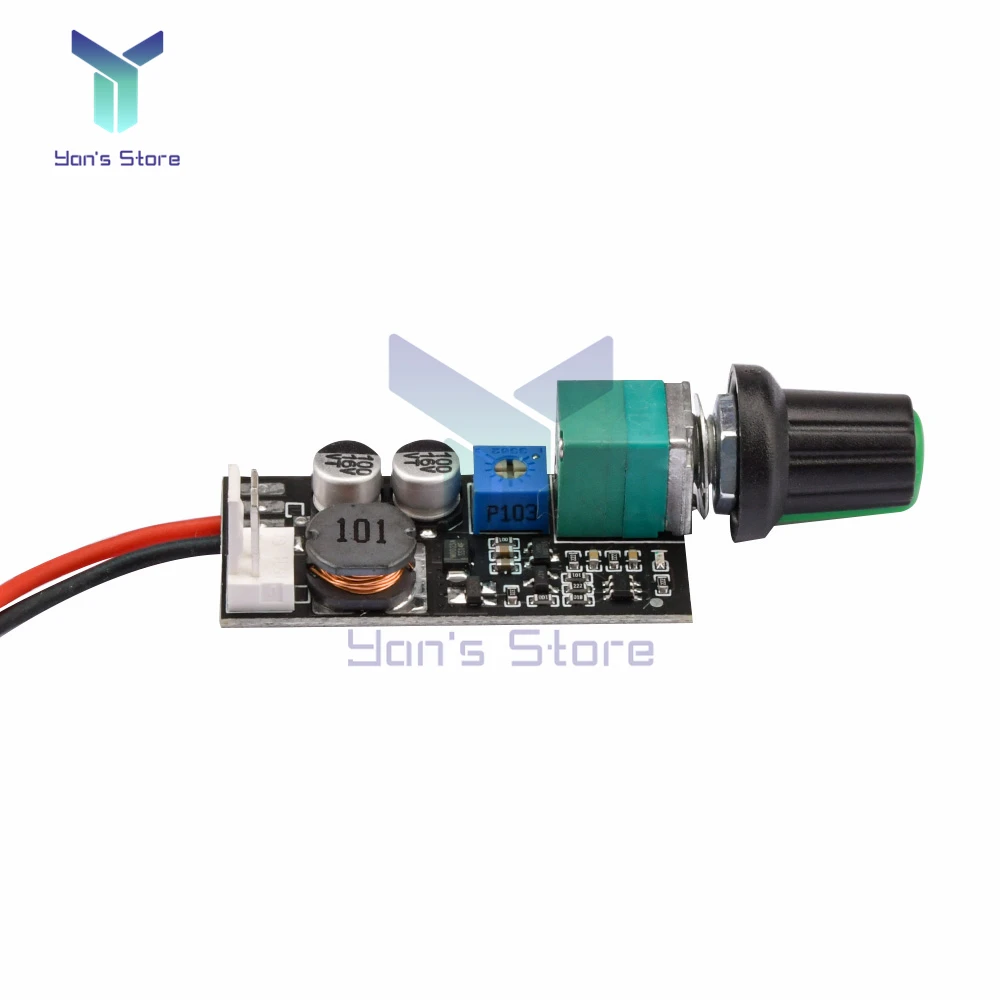 DC 12V regolabile 0%-100% PWM regolatore di velocità della ventola con interruttore a manopola regolatore di velocità della ventola a 4 fili