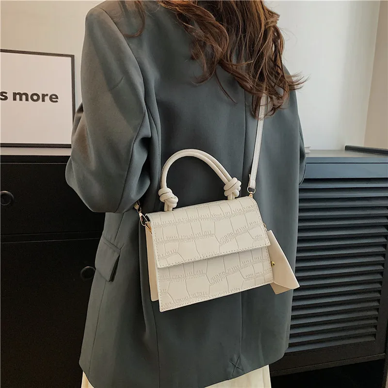 Bao Solid Color Shoulder Bag Texture Casual Sweet Trendy Simple Cross-body Hand-held Small Square Shoulder Bag