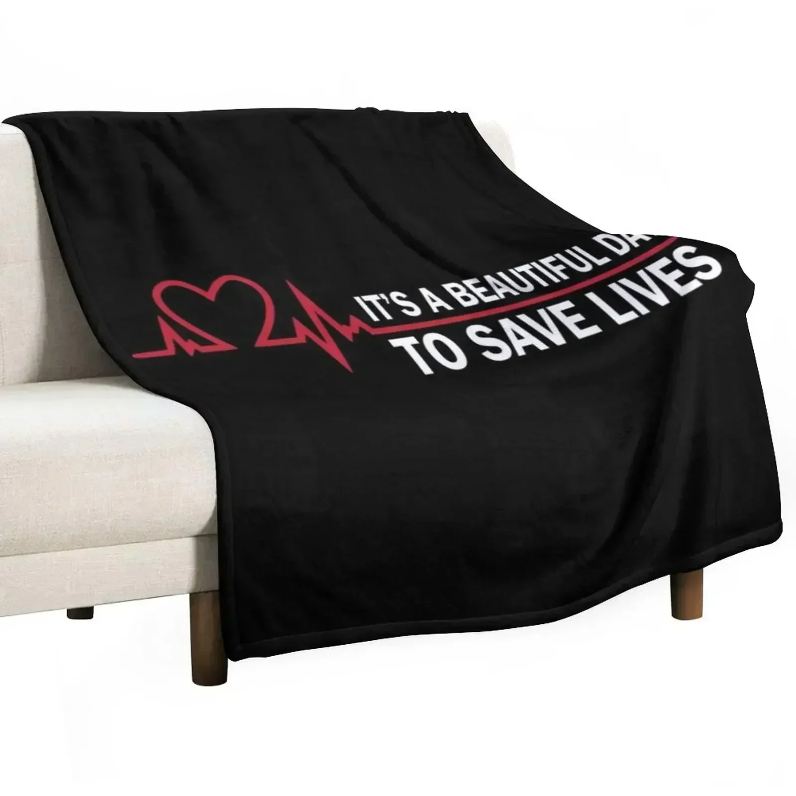 It's a Beautiful Day To Save Lives Throw Blanket Decorative Throw Travel Bed Loose Decoratives Retros Blankets