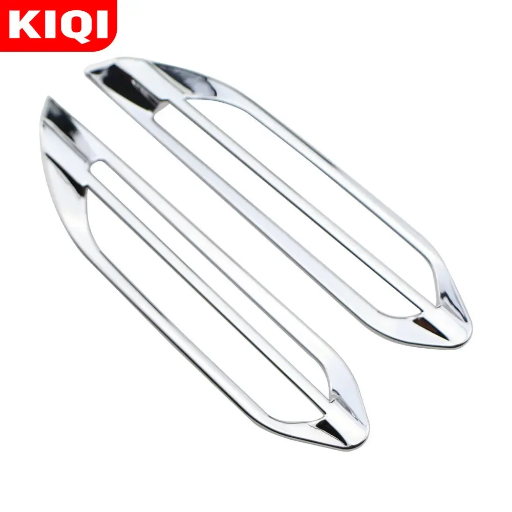 KIQI ABS Chrome Dashboard Air Conditioning Vent Cover Trim Sticker for Peugeot 208 2015 - 2019 LHD Car Stickers Accessories