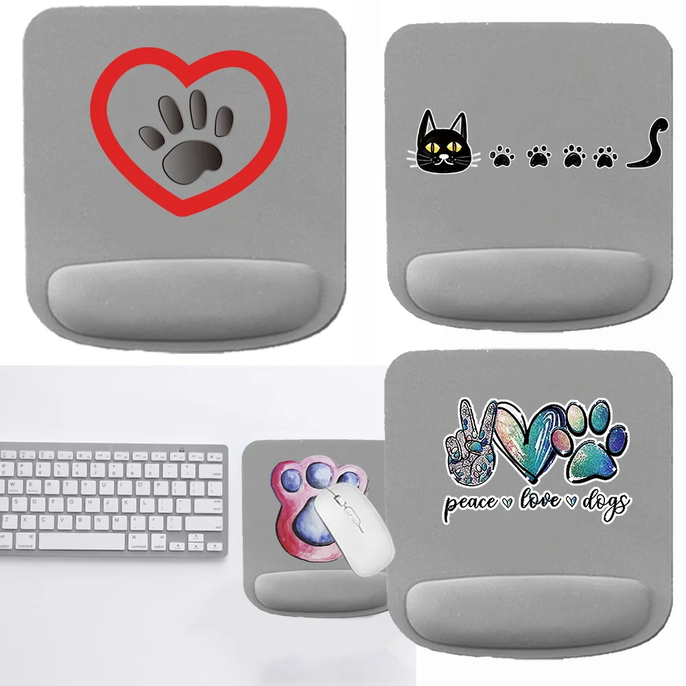 Podkładka pod mysz do ergonomicznej podparcia opaska na nadgarstek podkładka pod mysz podkładka pod nadgarstek kwadratowa wygodna do komputera przenośnego seria śladów stóp