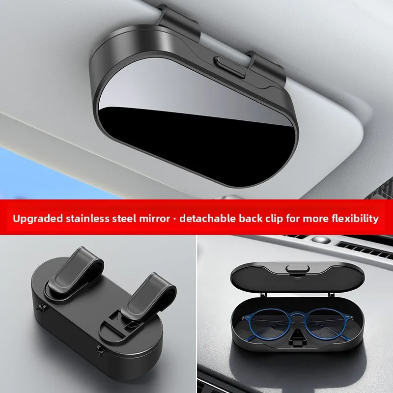 Car Glasses Box Portable Car Sunglasses Holder Multi-functional Case Anti-Scratch Eyeglasses Protection Box Car Accessories ABS