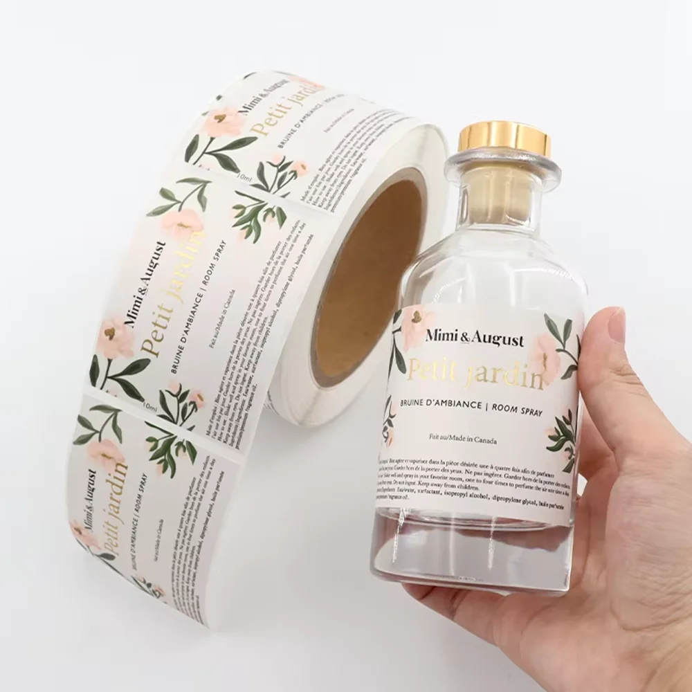 Custom Luxury Gold Foil Labels｜Waterproof Roll Stickers｜Cosmetic & Perfume Bottle Logo Sticker