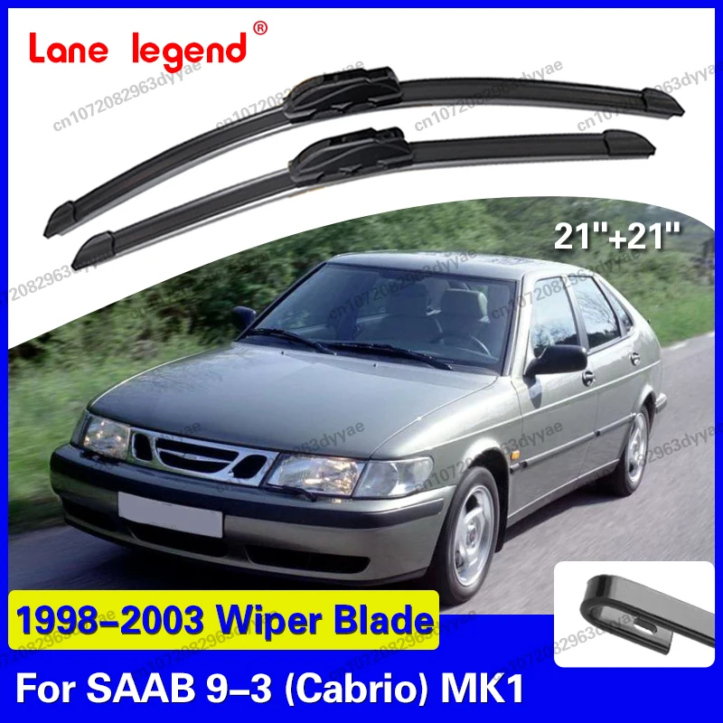 Auto-Wischerblätter für SAAB 9-3 (Cabrio) MK1 1998–2003, Windschutzscheibe, Frontscheibe, Autozubehör, 21 + 21 Zoll