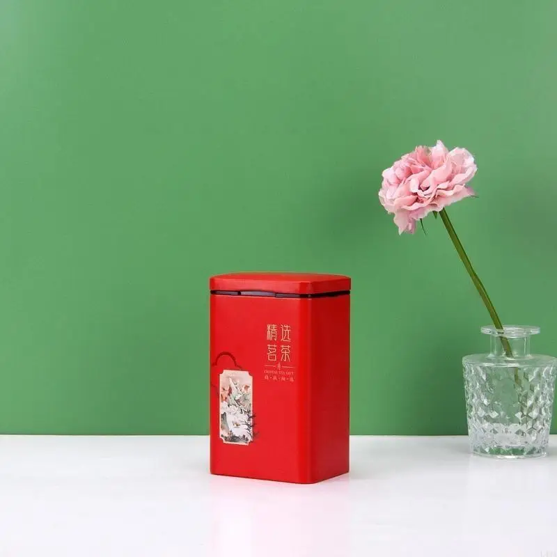 L43A Tea Tin Canister Metal Tins Empty Tin Box Coffee Spice Tin Metal Herb Jar Small Kitchen Canisters for Coffee Sugar Candy