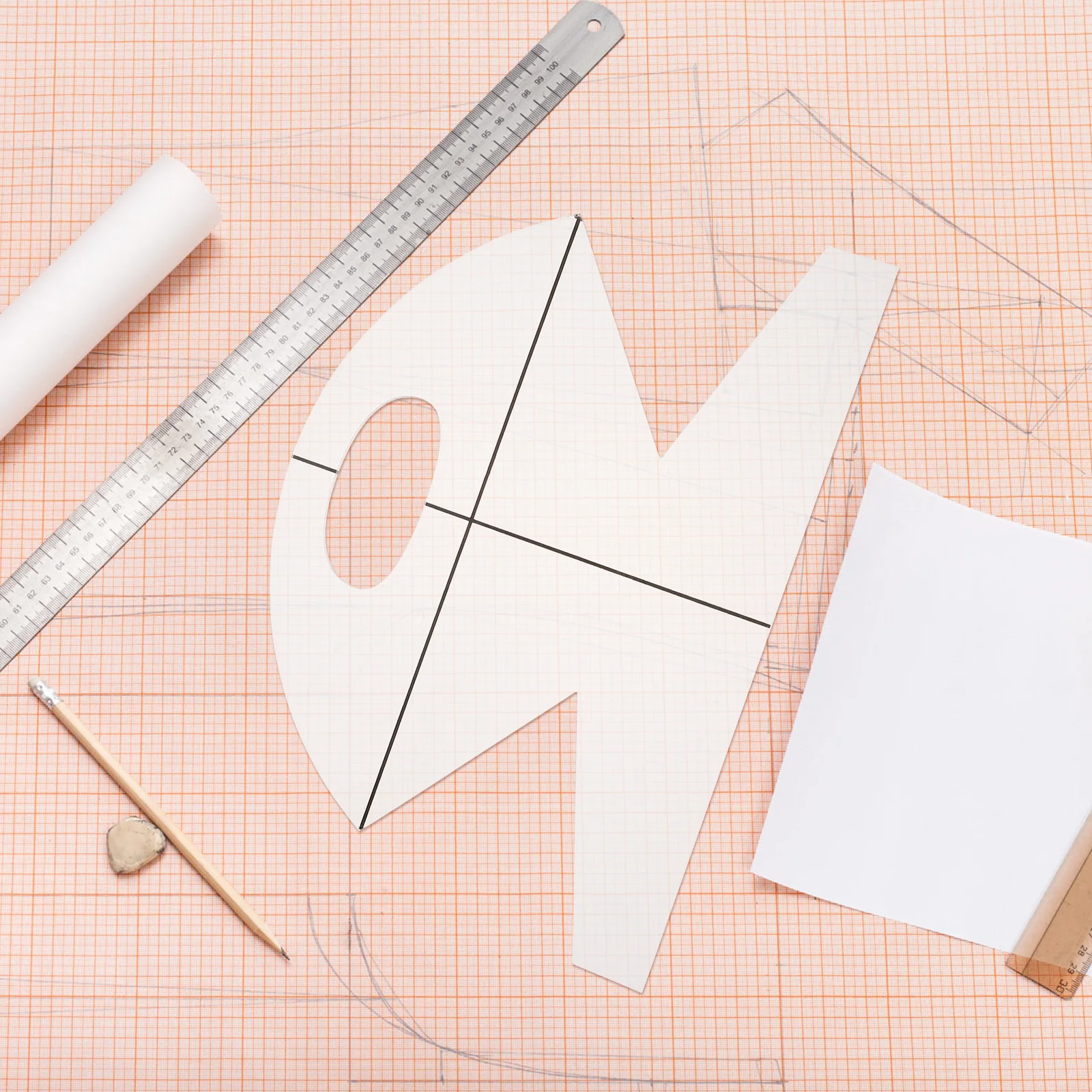 

Cookie Basket Bag Template Acrylic Sewing Ruler Patchwork DIY Quilting Ruler for Fabric Bread Basket Patchwork Tool