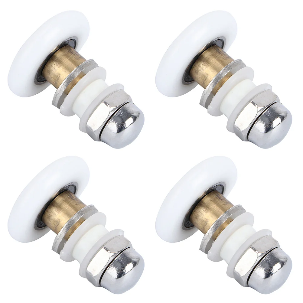 

4 Pcs Glass Sliding Door Pulley Shower Runner Wheels Bathroom for Bathtub Replacement Rollers Runners