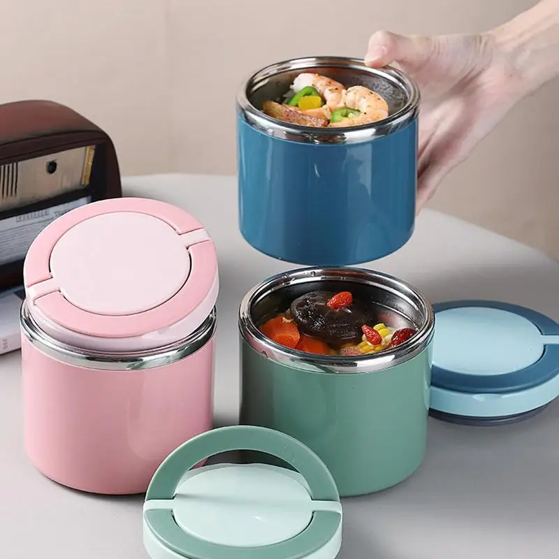 1L Soup Thermos Food Jar Insulated Lunch Container Bento Box For Cold Hot Food Food Flask Stainless Steel Lunch Box With Handle