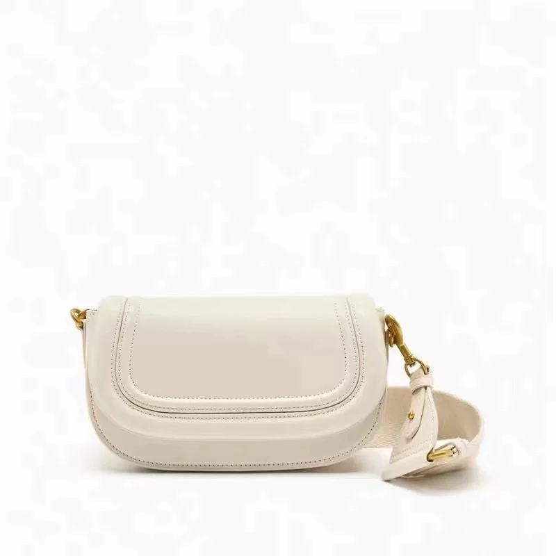 Summer New Product Women\'s Wide Canvas Shoulder Strap Design Women\'s Retro Underarm Shoulder Bag Daily Commuting Handbag