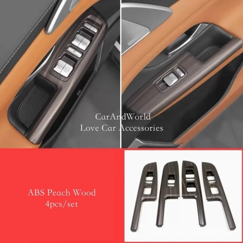

For XPENG G9 2022-2024 Inner Armrest Door Window Glass Lift Switch Panel Trims Cover ABS Carbon Fiber Car Moulding Accessories