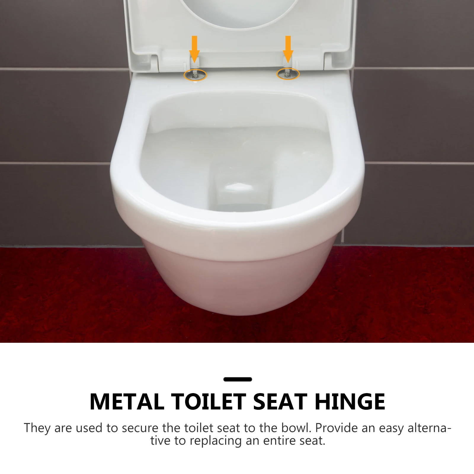 

Toilet Seat Hinge Zinc Alloy Replacement Hinges Screws Fasteners Square Durable Safe Easy Install Standard Seats Fixing Kit