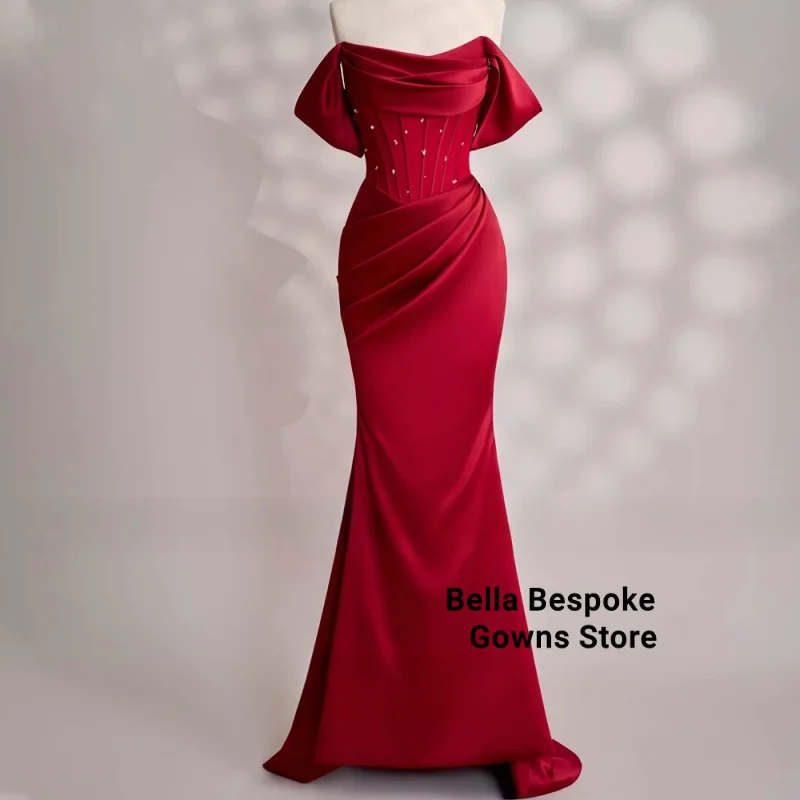 فستان سهرة مكشوف الكتفين للنساء مشد بفيونكة الكويت العربية السعودية فستان حفلة فيستدوس دي نوش مخصص