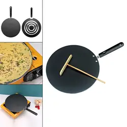 Pancake Round Griddle Nonstick Frying Pan Hand Handle Tortilla Maker Skillet Flat Tava Griddle for Grill Pancakes BBQ Cooktop