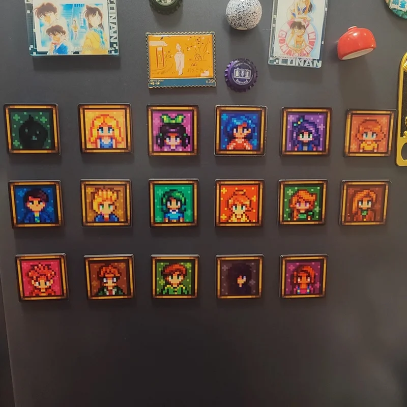 Auf Lager Stardew Valley Acryl-Kühlschrankmagnet Alex Haley Abigail Shane Sam Charaktere Kreative Kühlschrankaufkleber Sammlerstücke