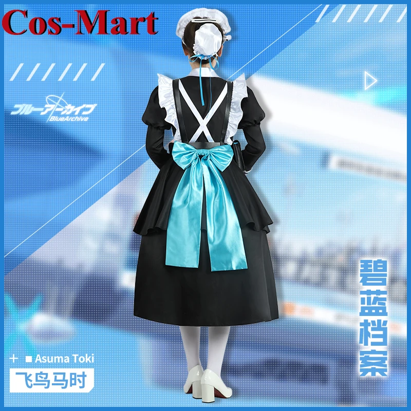 Cos-Mart Game Blue Archive Toki Asuma Cosplay Costume Sweet Lovely Maid Dress Full Set Unisex Activity Party Role Play Clothing