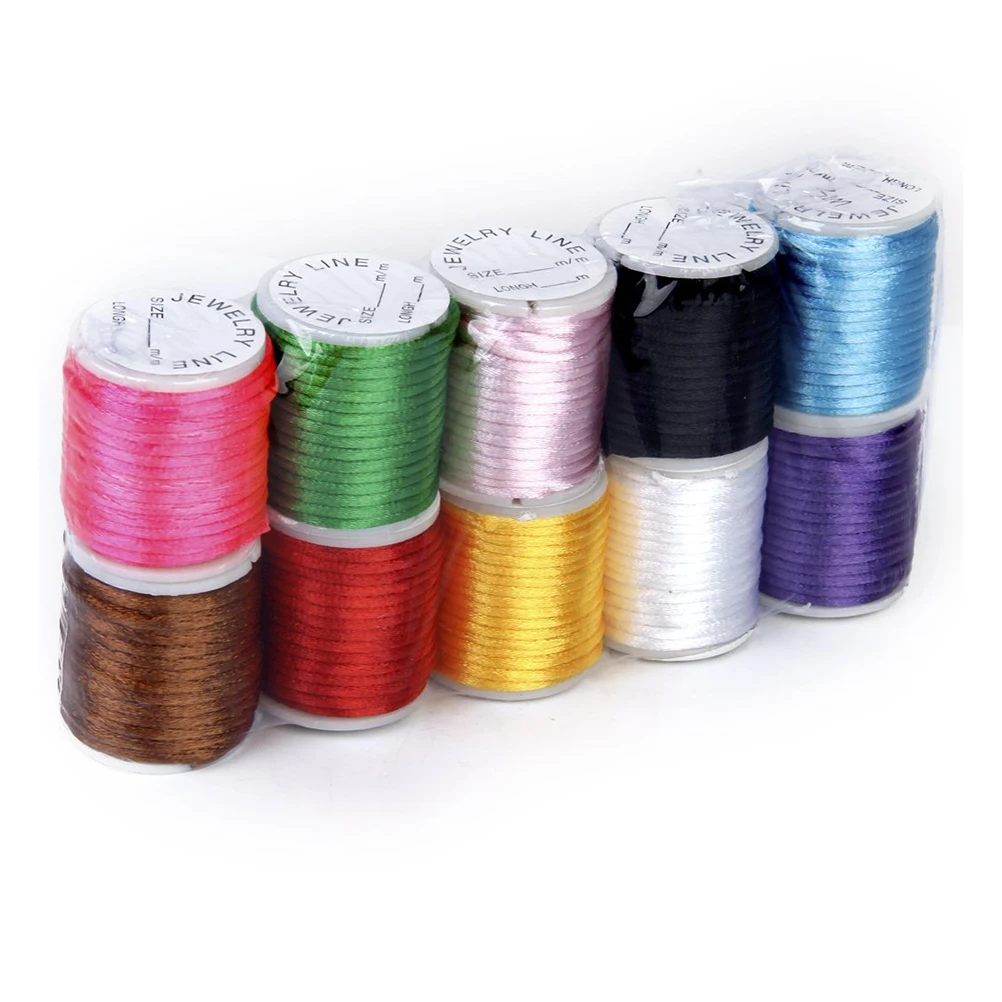 

10 Pcs DIY Braided Thread Jewelry Cord Barber Cords for Knitting Beaded Trim Black Nylon Bracelet Making Necklace