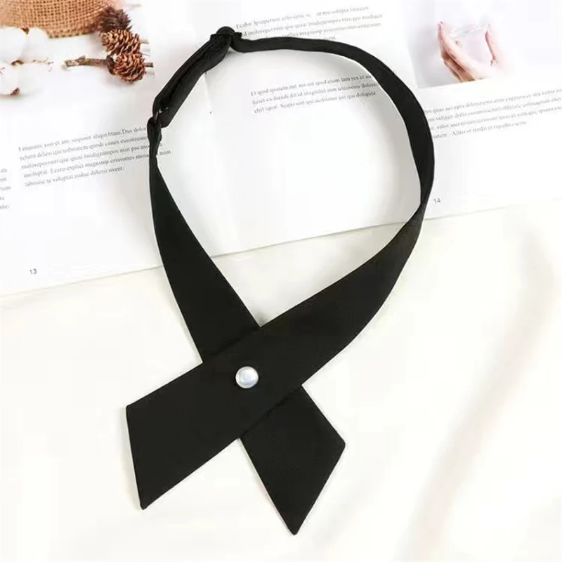 Black Carbon Grey Series Bow Tie And Long Tie Girls Japanese Korean Students Tie Necktie Choker For JK School Uniforms Neckwear