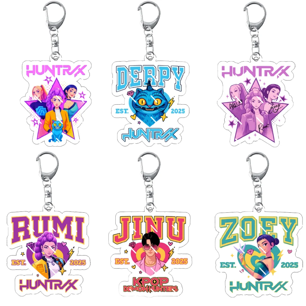 

Demon Hunters Anime Acrylic Keychains Exquisite Bag Decorations K-POP Fans Gifts 6cm Beautiful Rumi，Zoey，Mira
