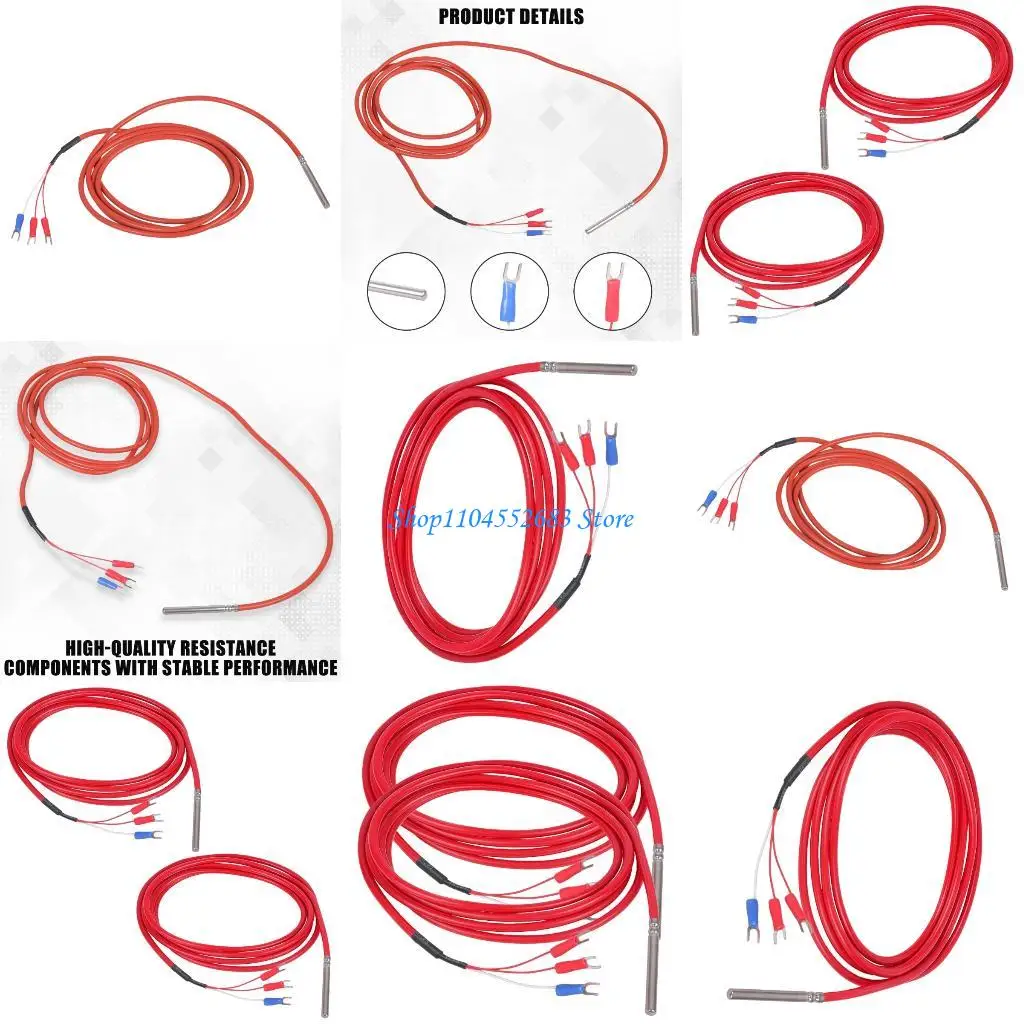 

Y6GD PT100 Temperature Sensors Probe Waterproof Silicone Cable Industrial Thermocouple