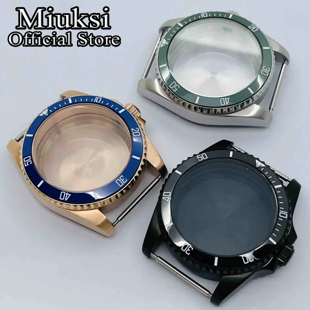 Miuksi 36mm silver black rose gold sterile watch case sapphire glass fit NH35 NH36 ETA2824 2836 Miyota8215 DG2813 3804 movement