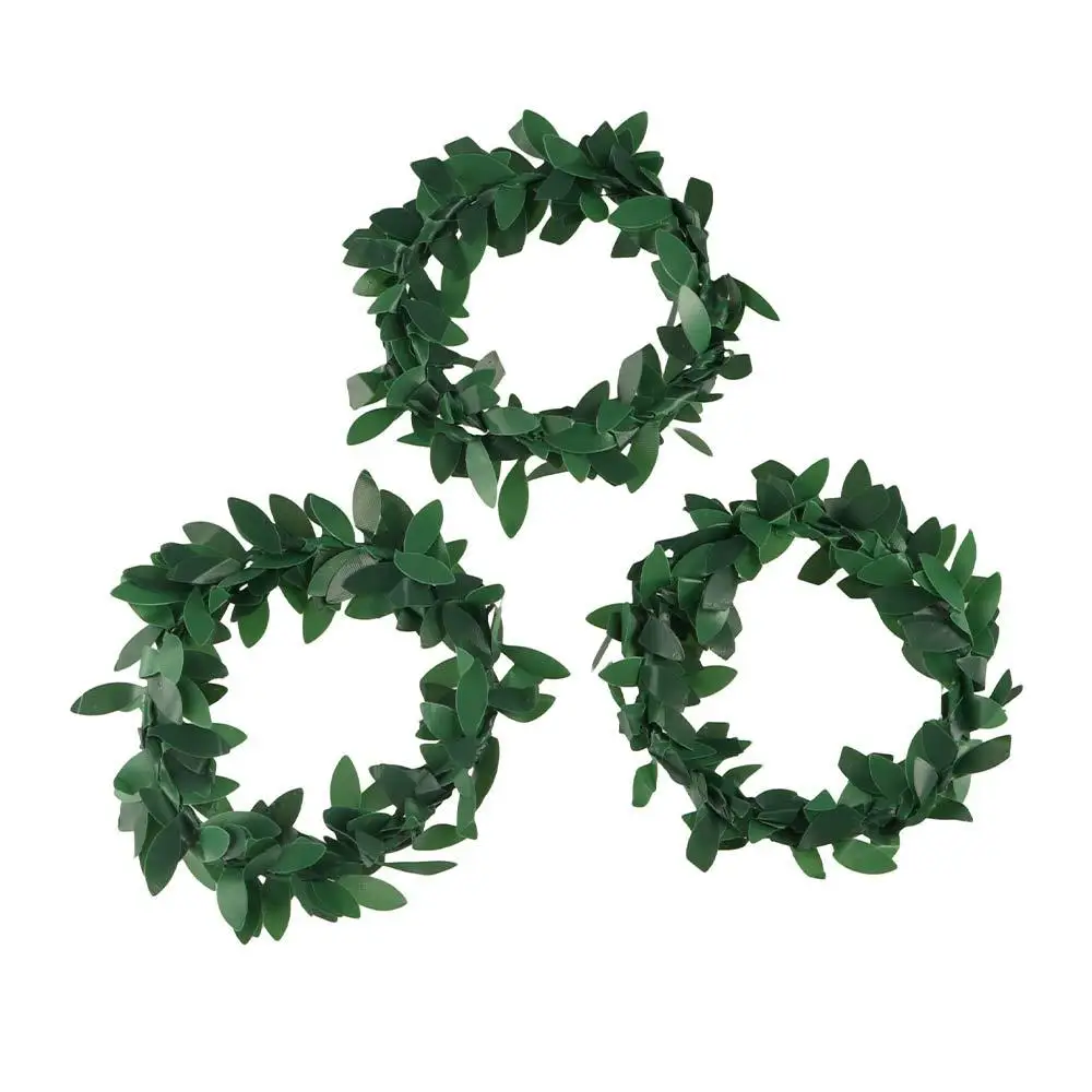 10pcs Plastic Green Rattan Shaped Napkin Ring Simulation Festive Woven Handmade Napkin Ring Natural Table Decoration