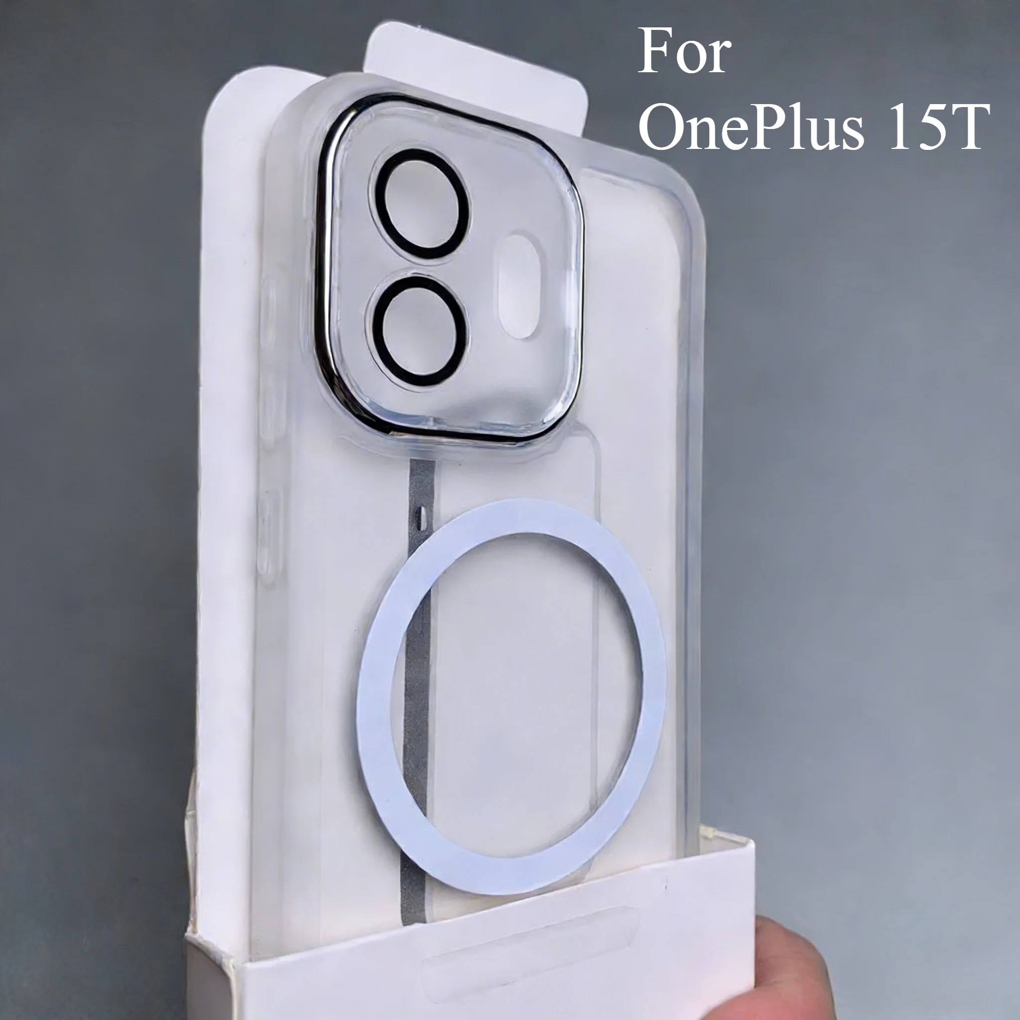 Simple Transparent Soft TPU Shockproof Magnetic Case For Oneplus 15T 15/R 13/12 R All-inclusive Lens Anti-Fingerprint Back Cover