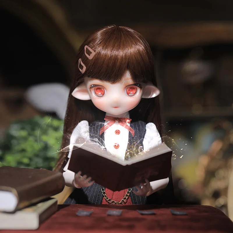 

Rui BJD Doll 1/6 wearing Striped Vest With Paneled Pleated Double-Layer Skirt Girl Toy Ball Jointed Dolls Fantasy Angel