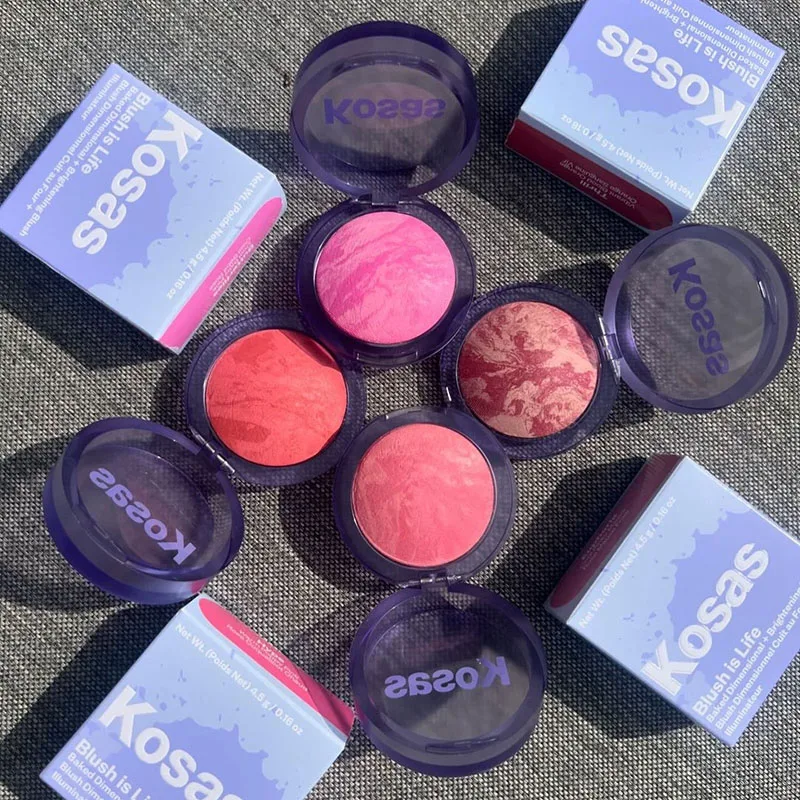 New KOSAS Marble Baked Swirl Texture Blush Powder Lasting Matte Brighten and Enhance Complexion Natural Face Rouge Cosmetic