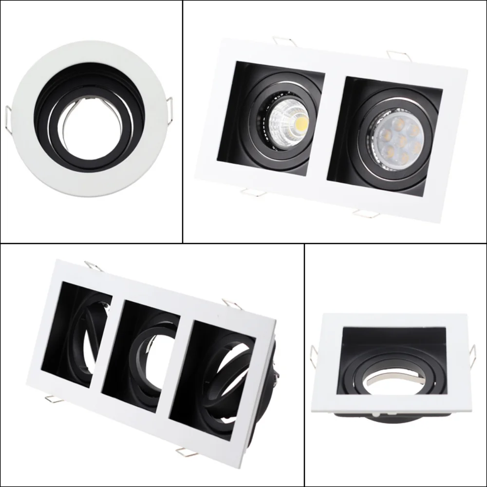 JOYINLED GU10 Downlight Housing, Ø90mm Recessed Aluminum Alloy Mounting Frame Trim Kit for GU10 LED Spotlights, Ceiling Light Pa