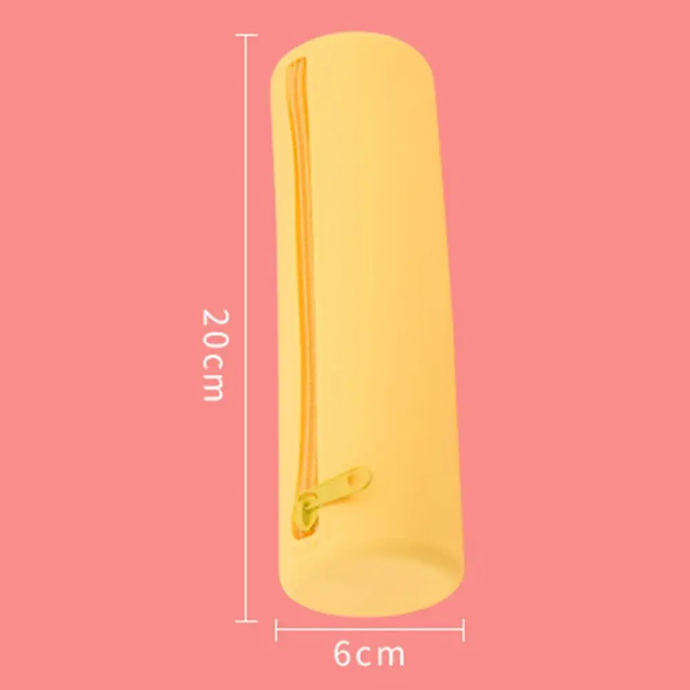 Pencil Pouch Large Capacity Washable Storing Food Grade Students Portable Gel Pen Silicone Storage Bag Household Supplies