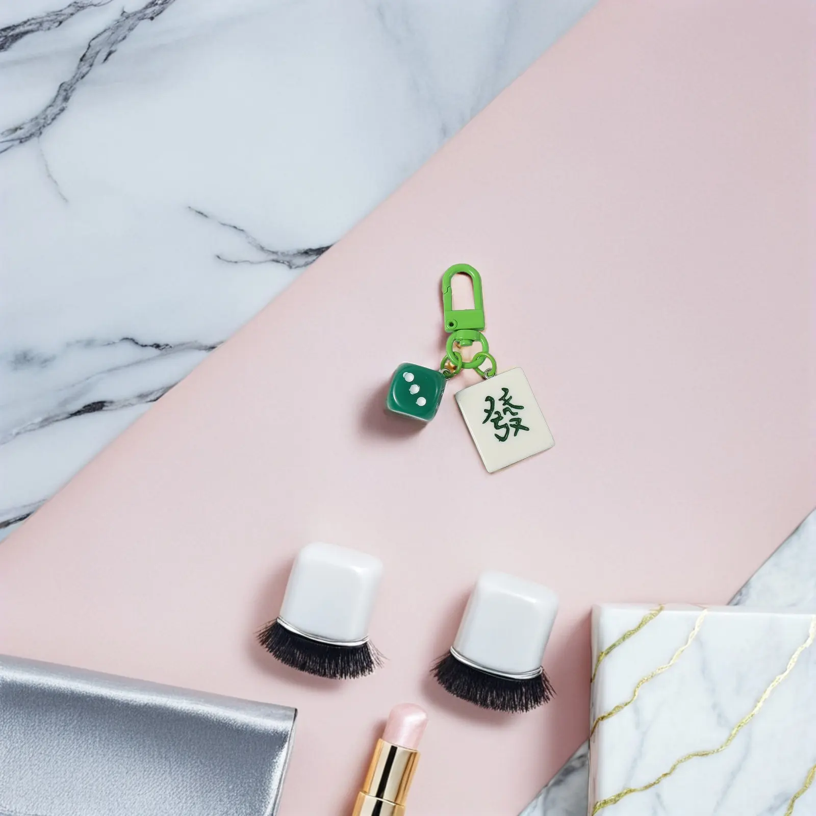 4Pcs Mahjong Key Pendant Set Chinese Mahjong Keychains Bag Charm Keyring for Girl Handbag Wallet Car Key Ornamentation Cute