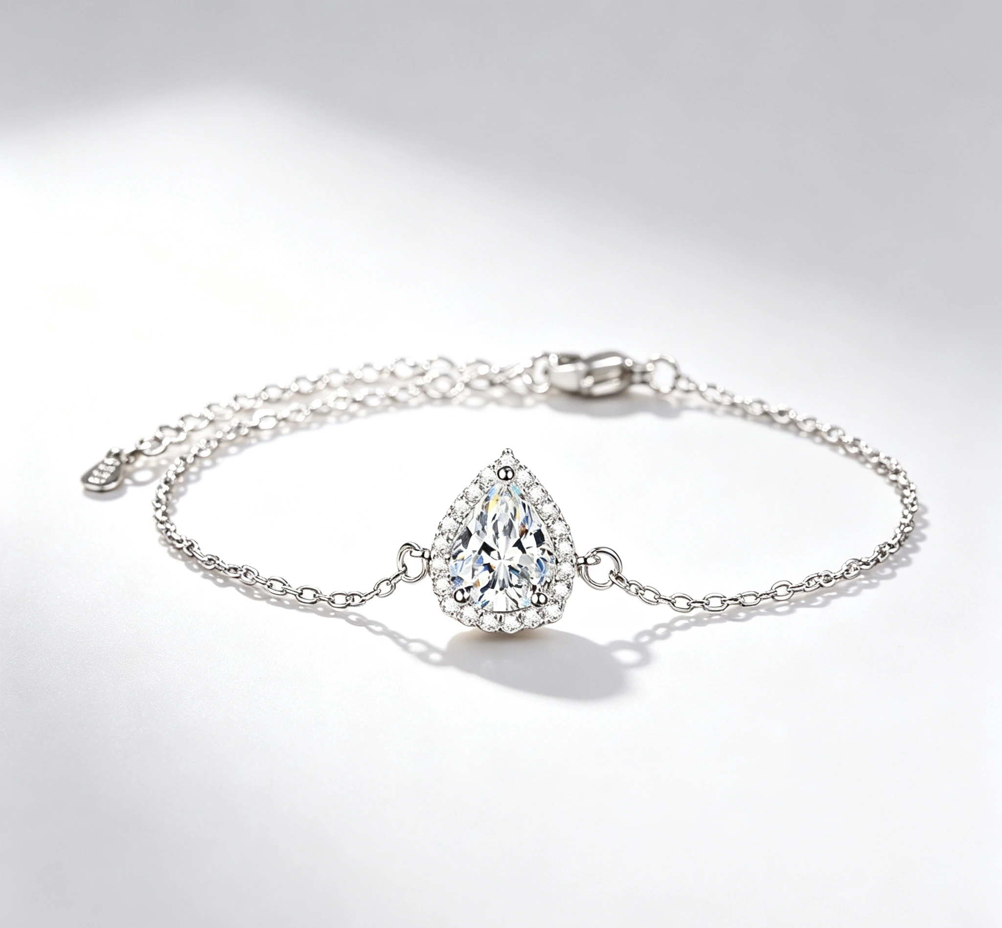 New waterdrop bracelet - Eight hearts and arrows zircon - Morganite bracelet Giving a gift to friend