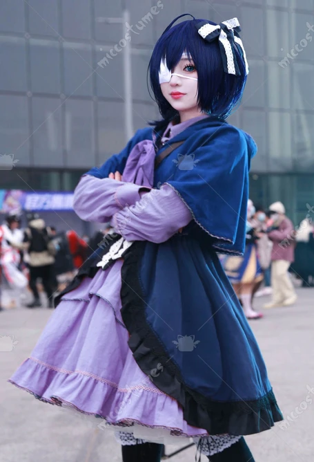 

Women Rikka Cosplay Dress Set with Complete Accessories Janpanese Uniform for Halloween Comic Con