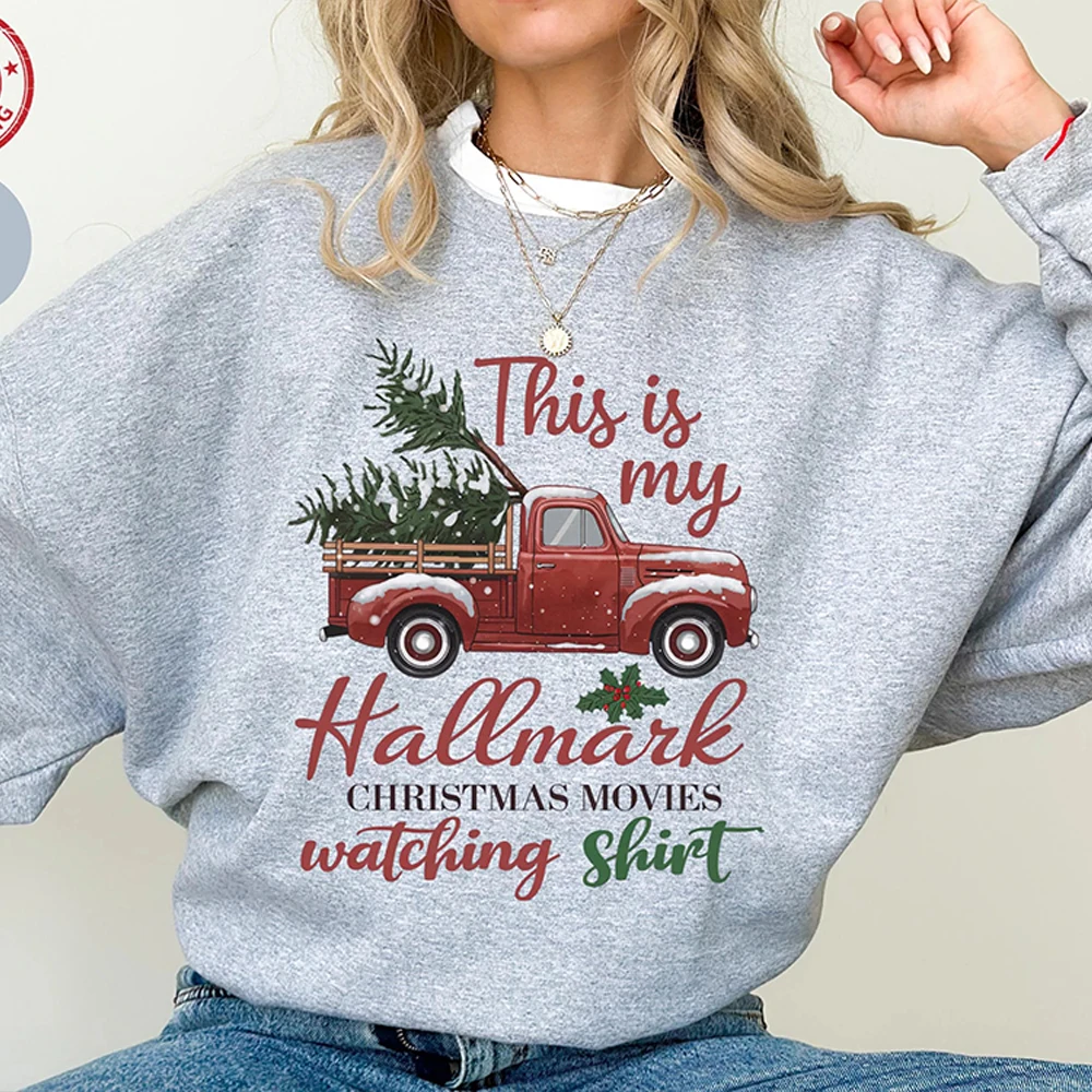 Vintage Weihnachten Gemütliches Fleece Sweatshirt Wunderbarer Weihnachtsfilm Beobachtung Unisex Sweatshirt Y2K Langarm Pullover Streetwear