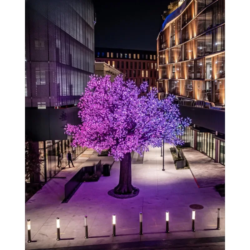 Großer Garten, künstlicher großer funkelnder Lichtbaum, Landschaftsdekoration, großer RGB-Farb-LED-Baum