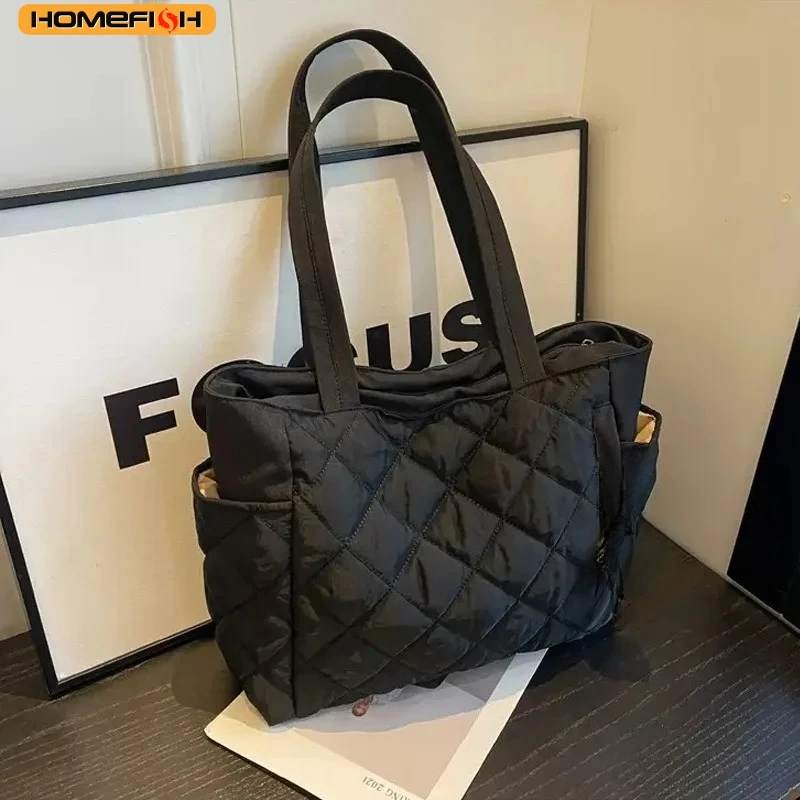 HOMEFISH Rectangular Large Capacity Single Shoulder Bag for Commuting To Work Tote Bag in Korean Style Casual Handle Bag