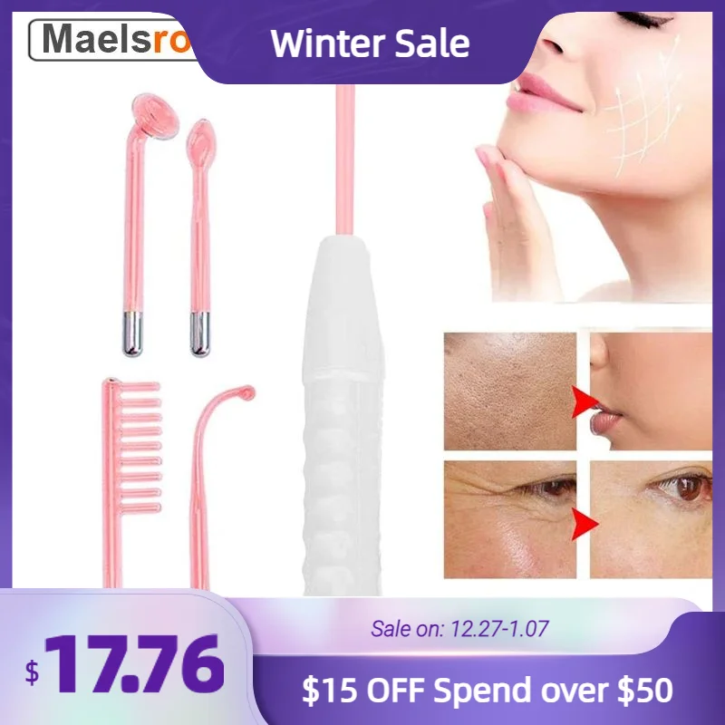 Portable High Frequency Wand Electrotherapy Acne Spot Treatment Skin Tightening Dark Circle Wrinkle Removal Beauty Salon Machine