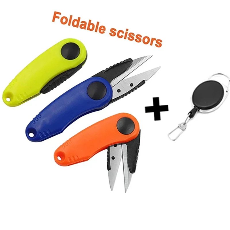 

Foldable Fishing Kit Small Scissors 1pc Nipper Hook Sharpener Shrimp-type Fishing Line Cutter Clipper Fly Tying Tool Tackle Gear