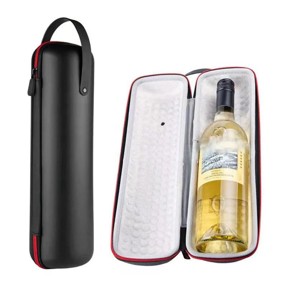 

EVA Cooler Ice Bags Shockproof Single Red Wine Gift Box Waterproof Insulation Storage Wine Box with Hand Strap for Party Travel