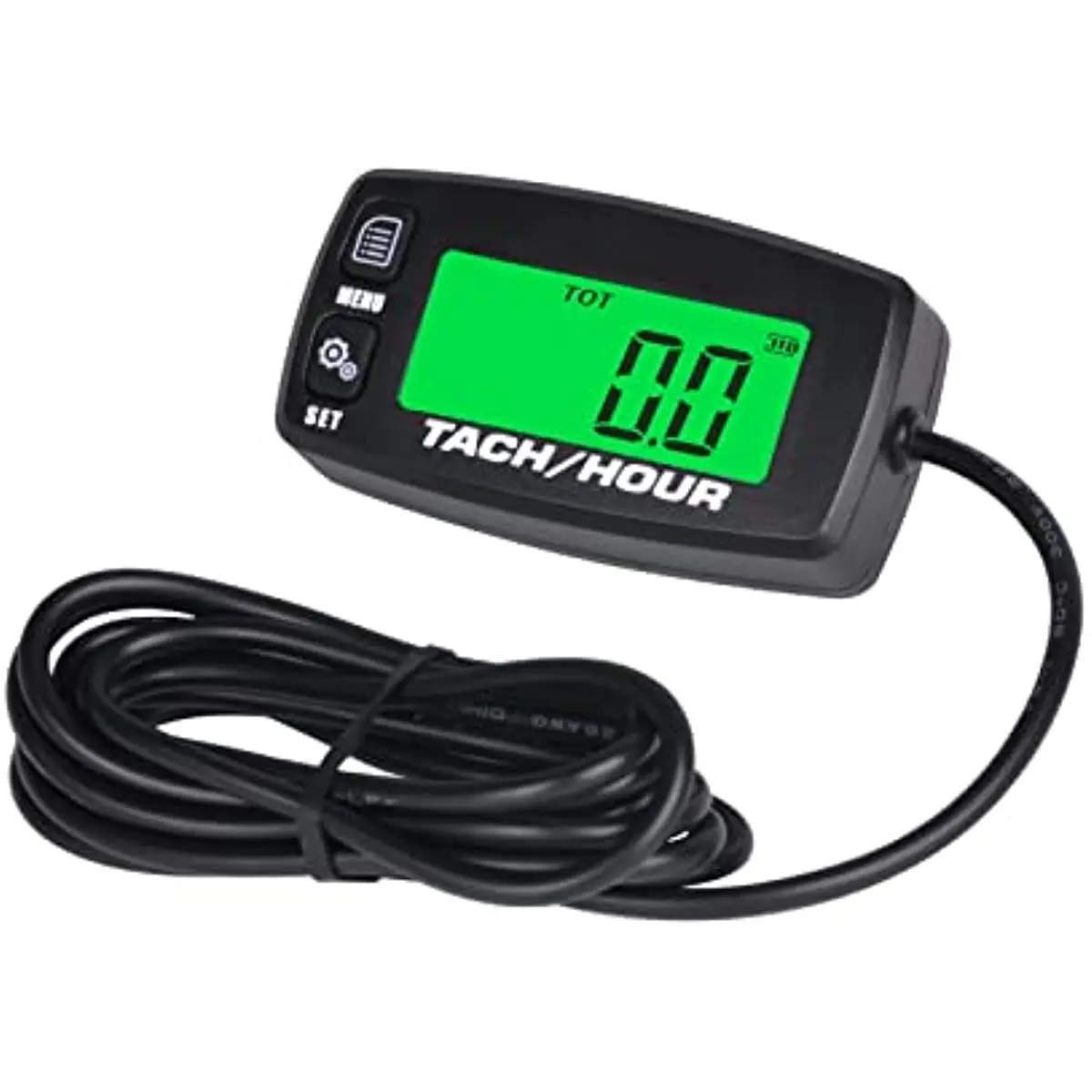 Digital Backlit Tachometer Maintenance Hours Meter Replacement Battery for Lawn Compress Leaf Blower Chainsaw Snow Blower