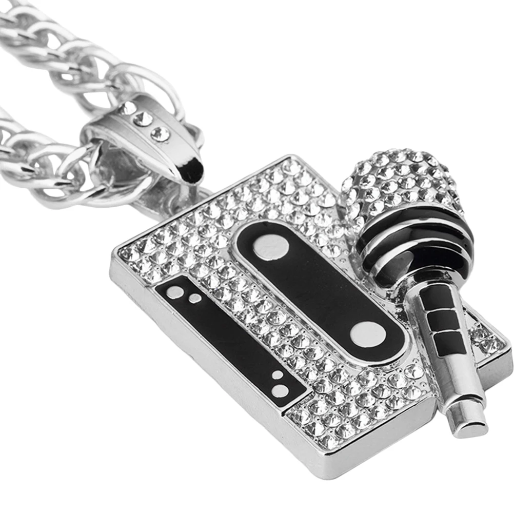 

Microphone Necklace for Men Hiphop Jewelry The Chain Alloy Aesthetic Chunky Man