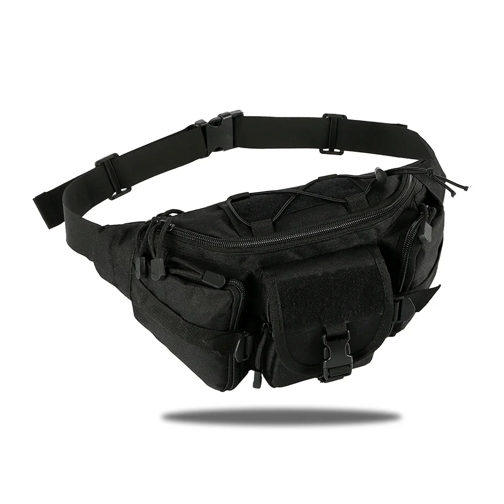 Men Waist Bag Nylon Fanny Pack with Adjustable Strap Molle Travel Hip Belt Bum Pouch for Travel Outdoor Hiking Cycling