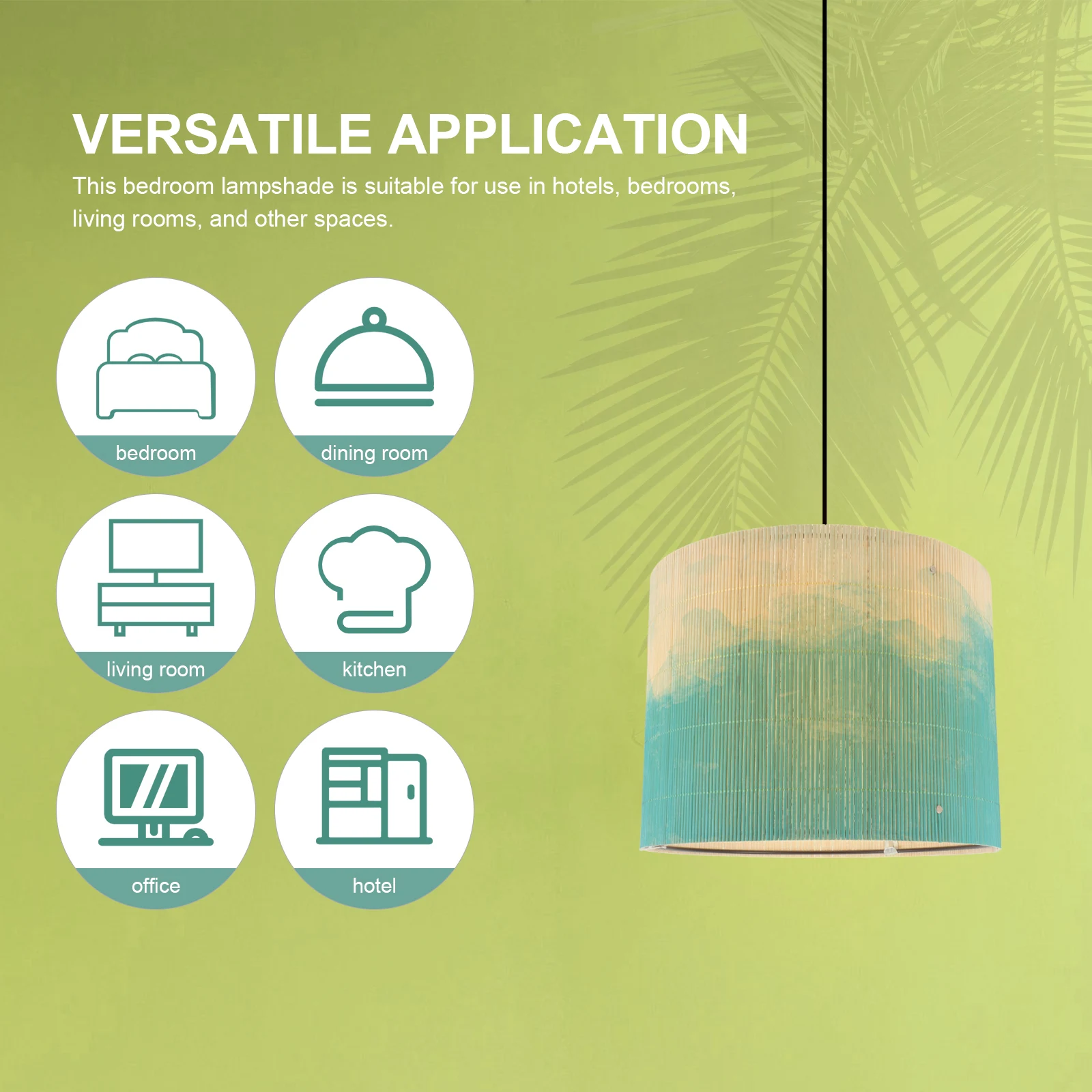 

Bamboo Lampshade Watercolor Printed E27 Socket Table Floor Pendant Light Shade Replacement Large Unique for Home