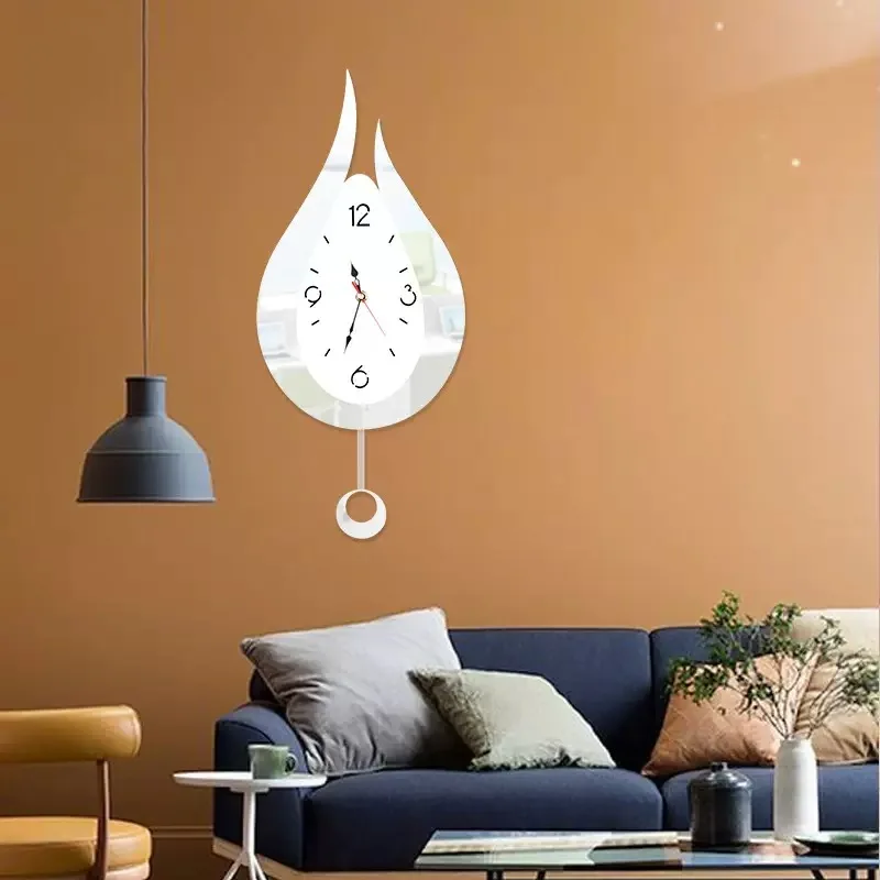 

Modern Water Dropping Wall Design Clock Creative Acyrlic Pendulum Bedroom Clock Decoration Home Time Living for Mute Room