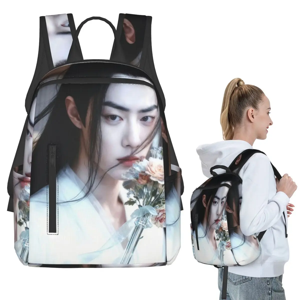 

Xiao Zhan Backpack Student BookBag Kids School Bag Laptop Shoulder Bags Men Women
