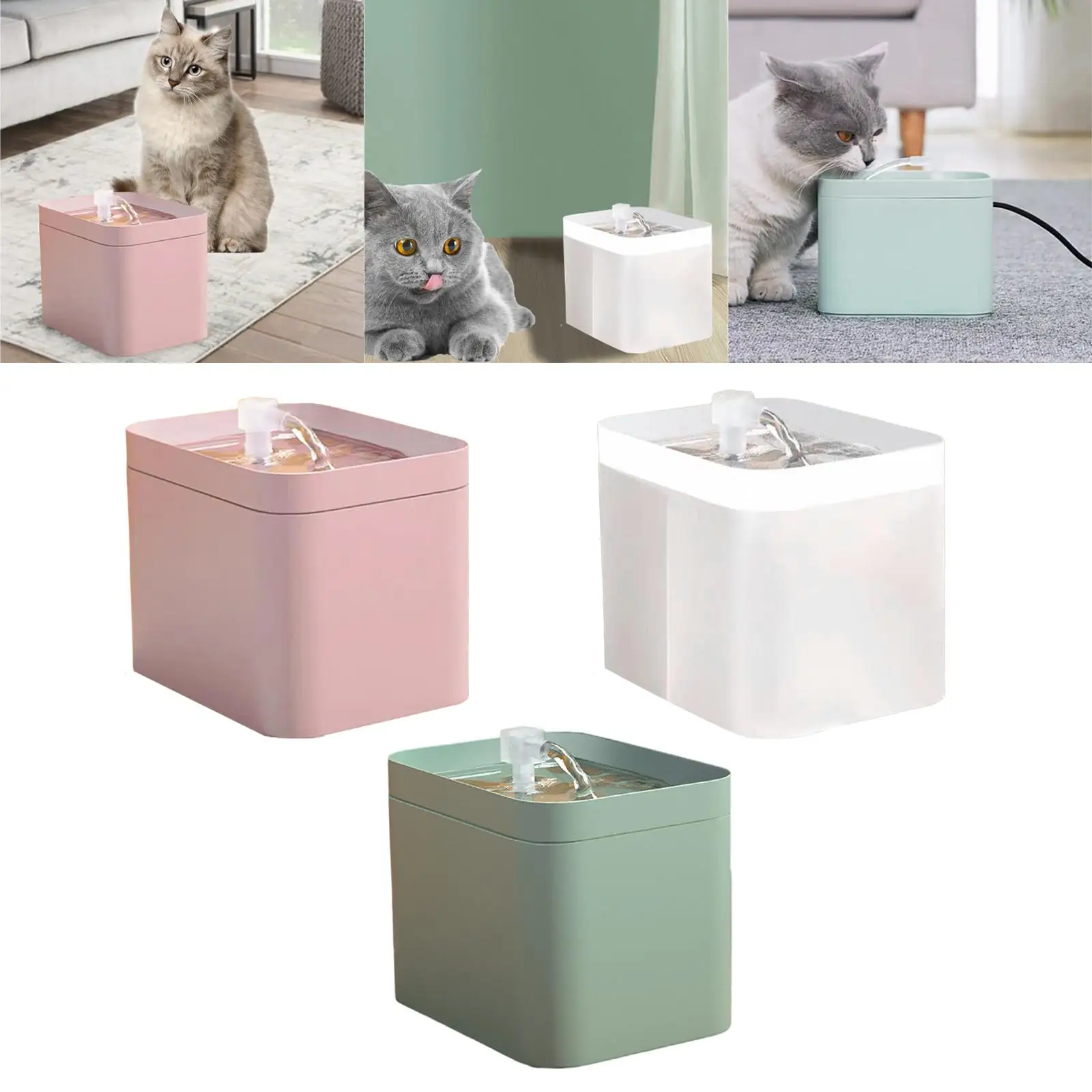 1.5L Automatic Cat Water Fountain USB Pet Drinker Bowl Pet Drinking Dispenser Drinker for Cat Water Filter Drinking Water Bowl